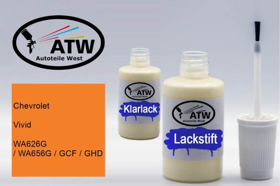 Chevrolet, Vivid, WA626G / WA656G / GCF / GHD: 20ml Lackstift + 20ml Klarlack - Set, von ATW Autoteile West.